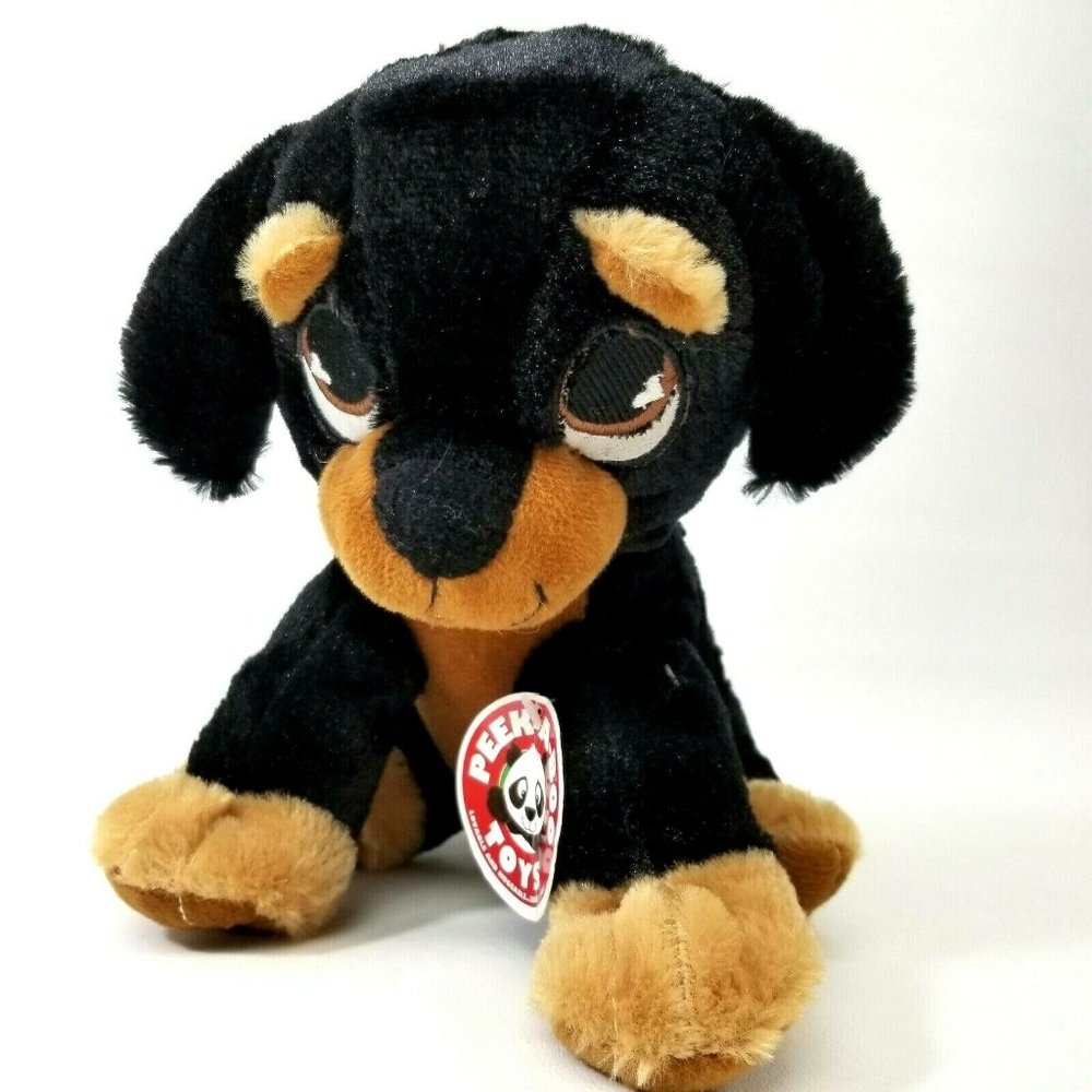 Rottweiler Puppy Dog Plush by Peek a Boo Toys